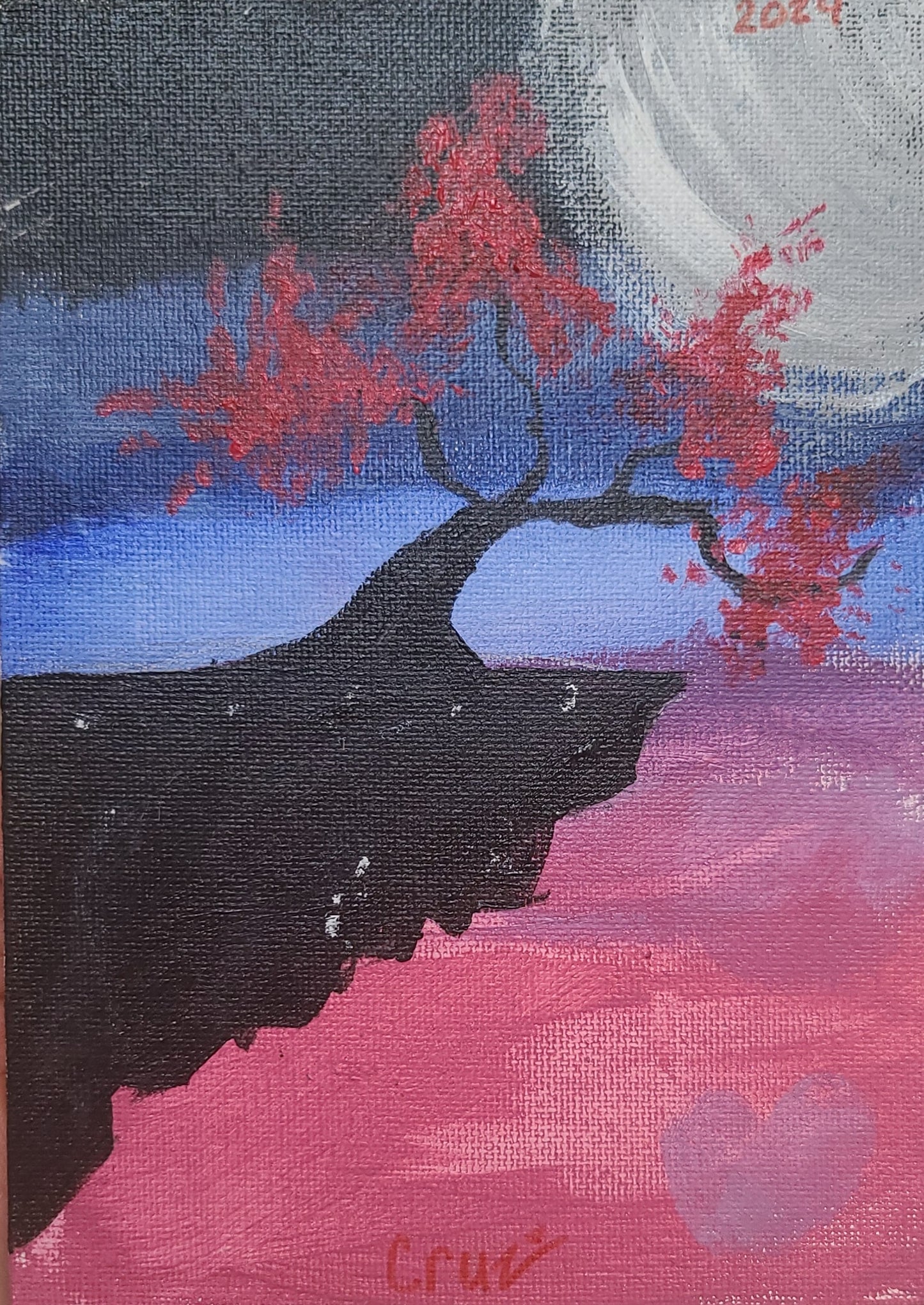 Magical Night Oil Painting on Canvas